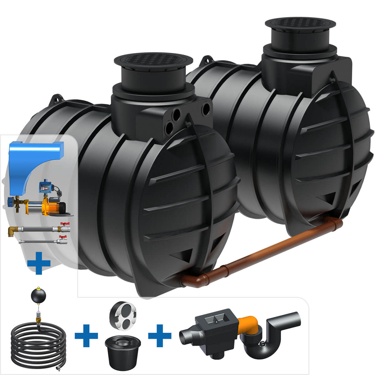 AQa.Line Hausanlage 8900 L inkl. Abdeckung