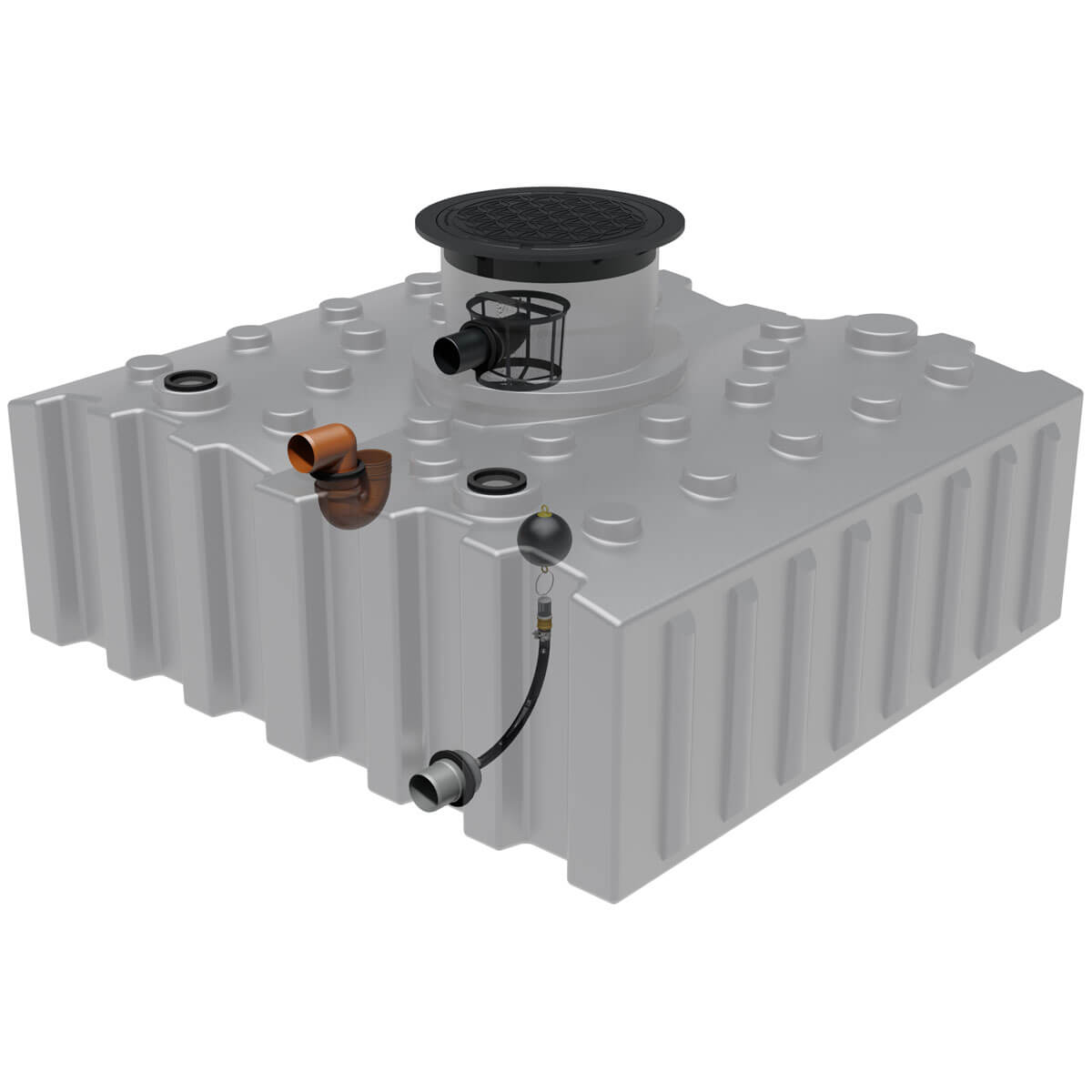 Retentions-/Rückhaltezisterne AQa.Line Flachtankk 4000 L inkl. Abdeckung