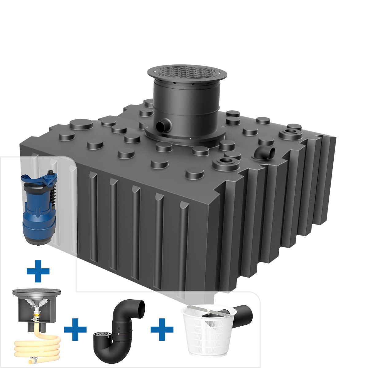 Garten- Komplettanlage AQa.Line 5000 L Flachtank inkl. Abdeckung