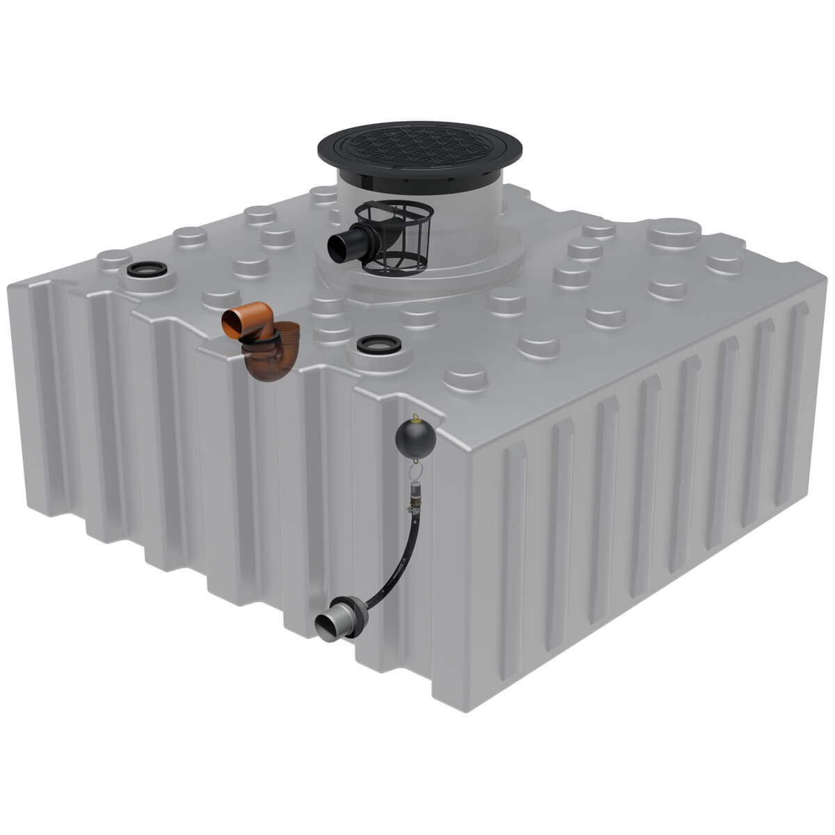 Retentions-/Rückhaltezisterne AQa.Line Flachtank 5000 L inkl. Abdeckung