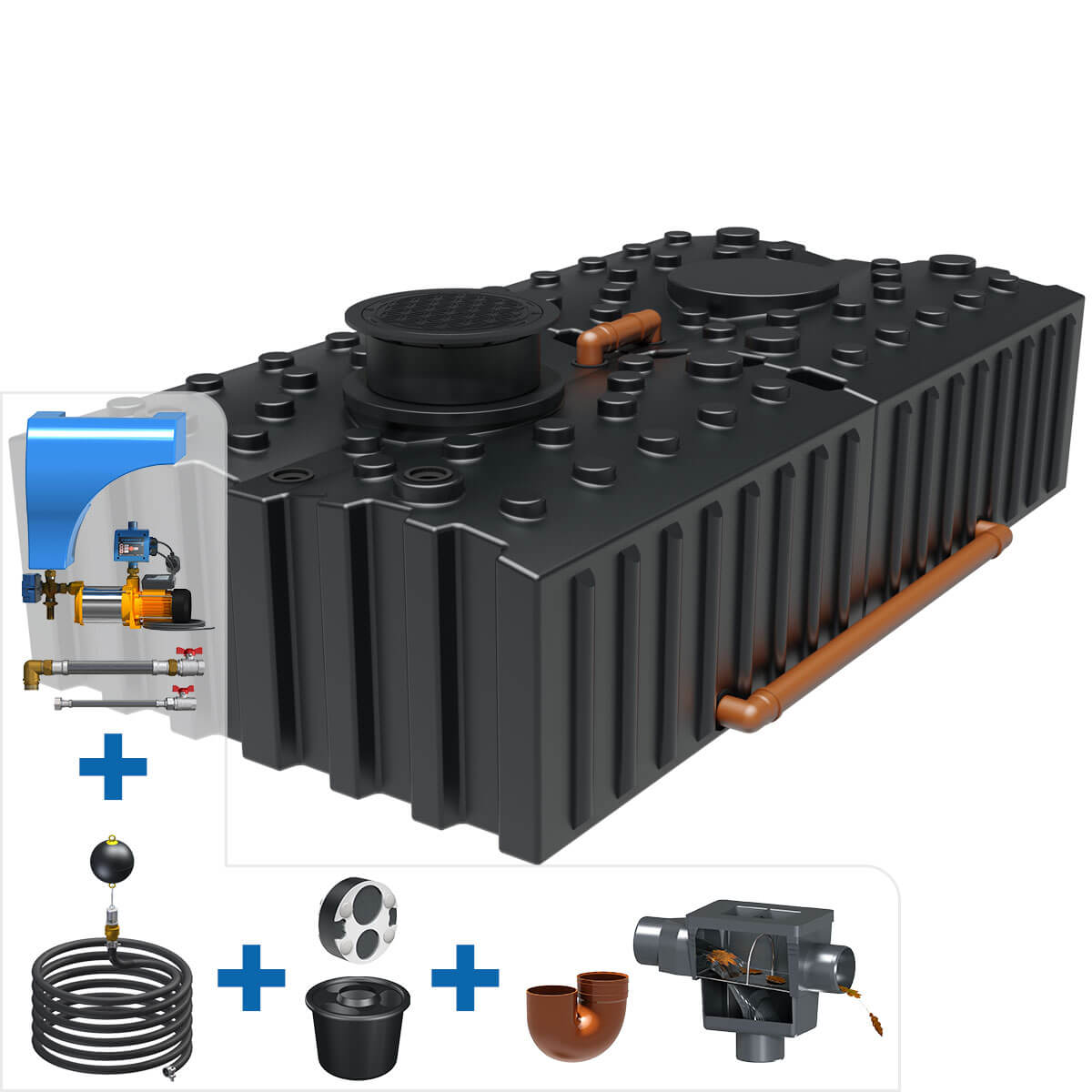 AQa.Line Hausanlage 10.000 L Flachtank inkl. Abdeckung