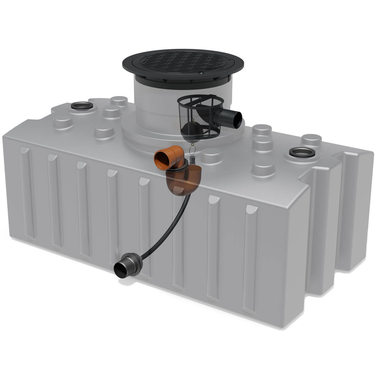 Retentions-/Rückhaltezisterne AQa.Line Flachtank 2000 L inkl. Abdeckung