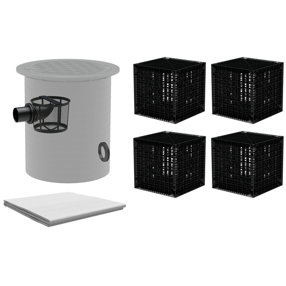 Versickerungs-Set  "easy pro" inkl. Vorfilter - 820 L bis 2460 L