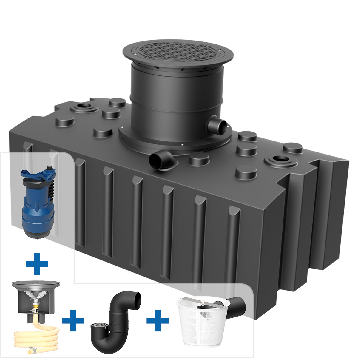 Garten- Komplettanlage AQa.Line 2000 L Flachtank inkl. Abdeckung