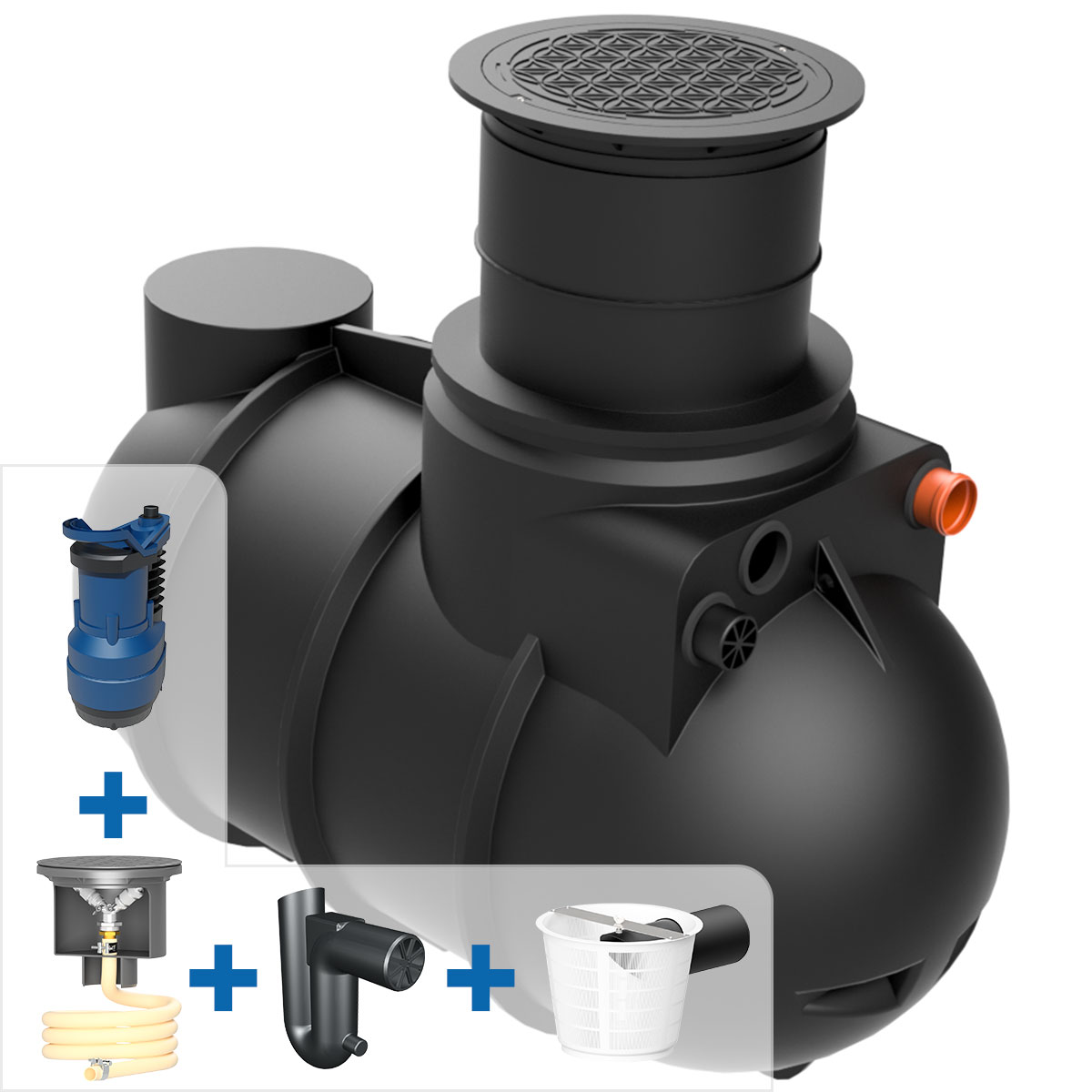 Garten- Komplettanlage AQa.Line 2000 L inkl. Abdeckung