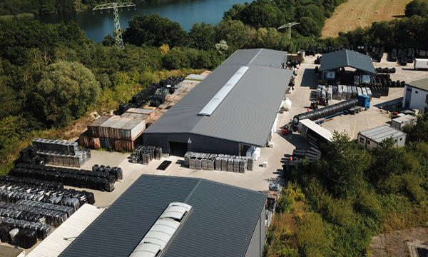 Hersteller Werk von oben fotografiert