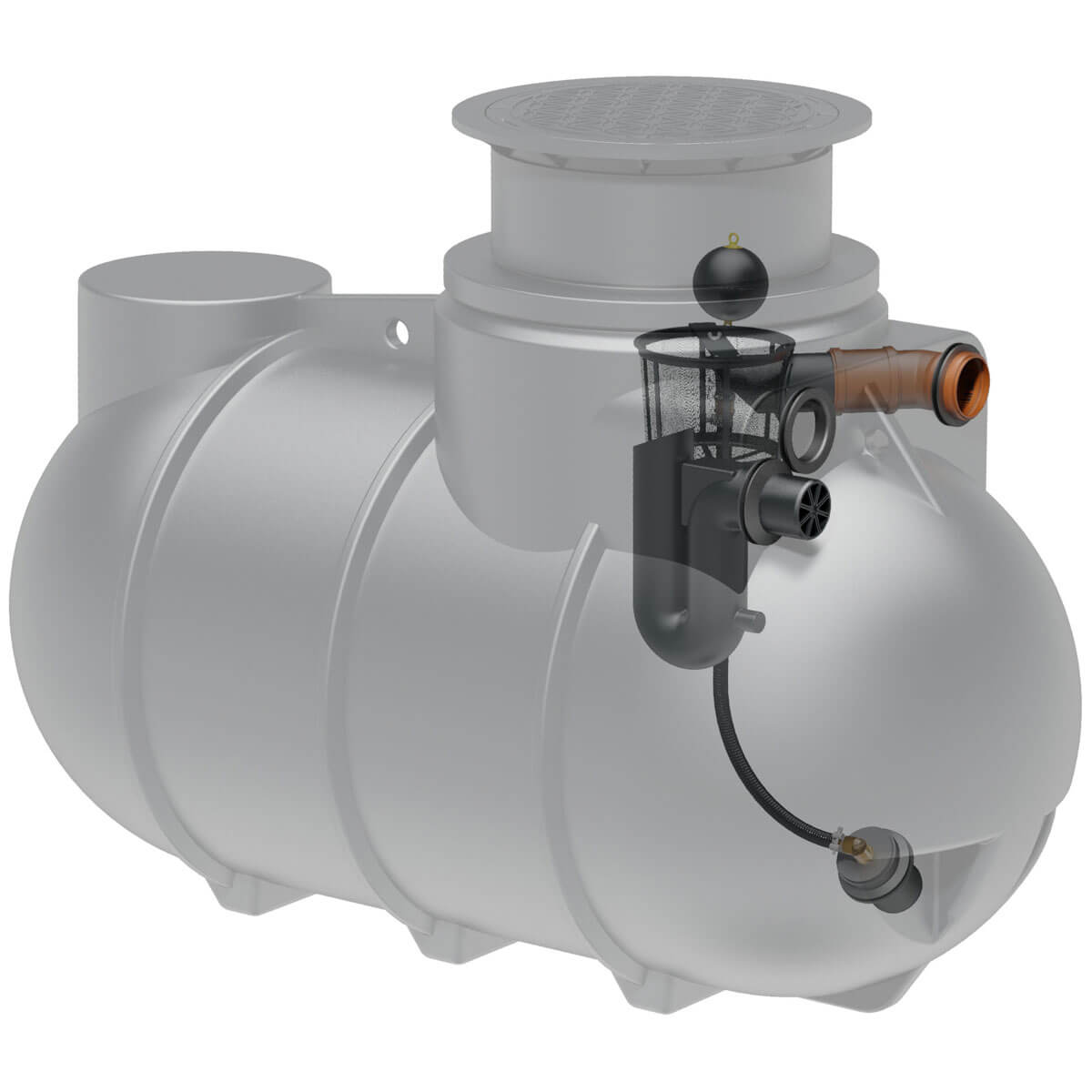 Retentions-/Rückhaltezisterne AQa.Line  2000 L inkl. Abdeckung