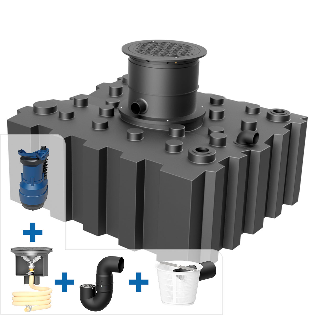 Garten- Komplettanlage AQa.Line 3000 L Flachtank inkl. Abdeckung