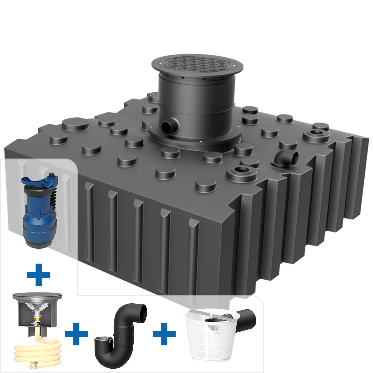 Garten- Komplettanlage AQa.Line 4000 L Flachtank inkl. Abdeckung